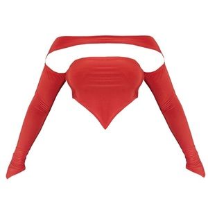 PLT bardot cut out crop top